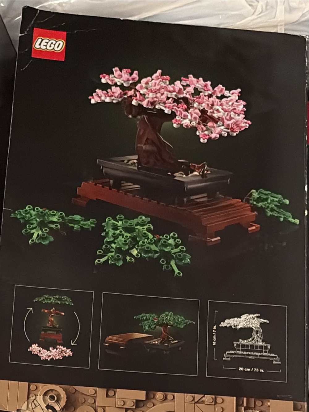 Lego red and black building set pieces cherry blossom